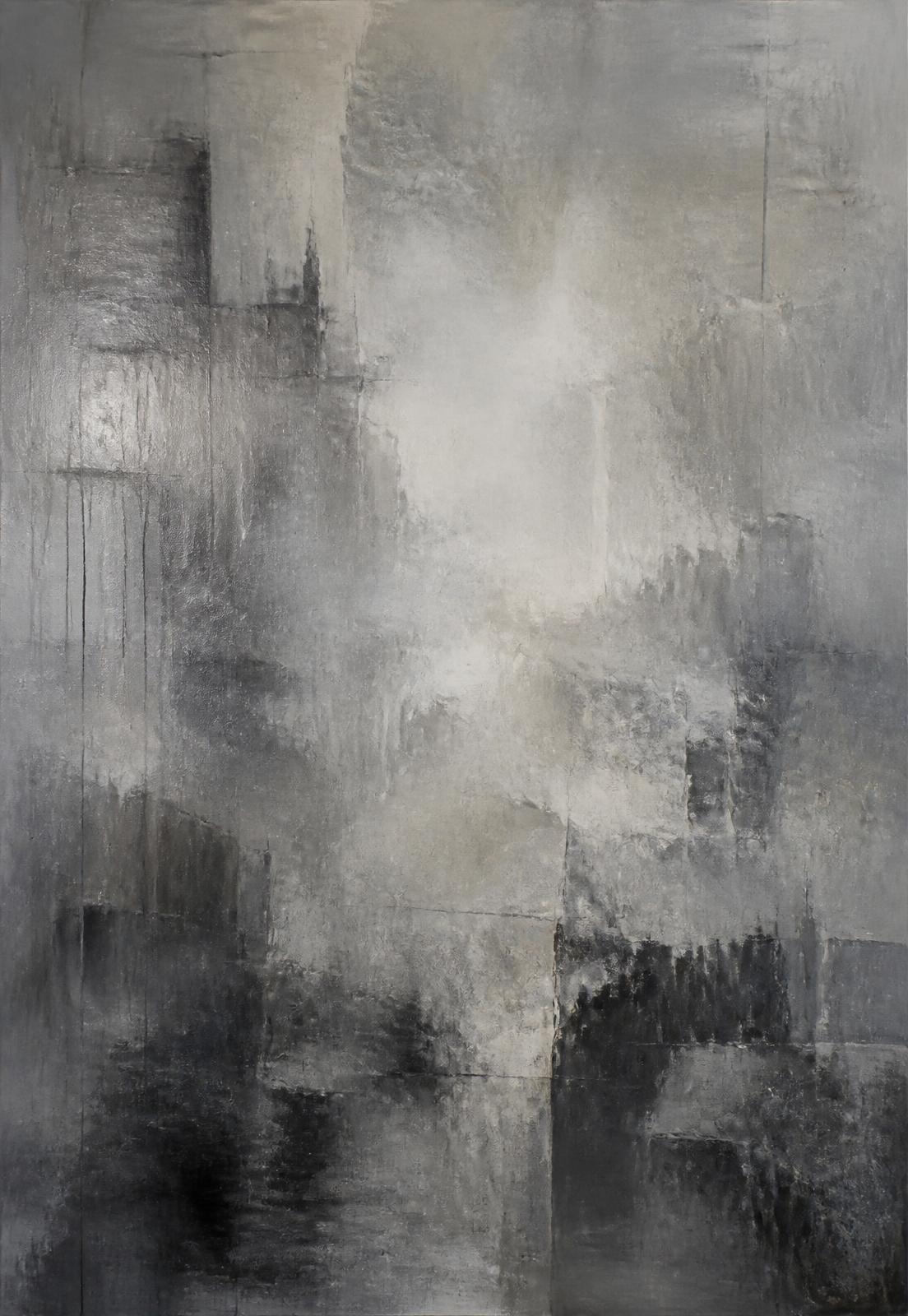 Graphite Weather, 2023 — Oil and wax on panel, 200 × 140 cm